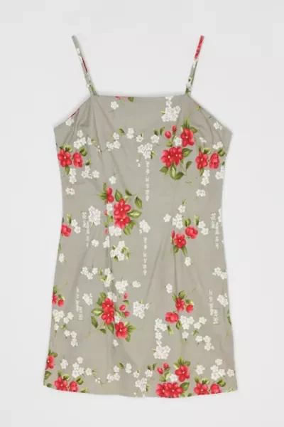 Vintage Y2k Gray Printed Mini Dress