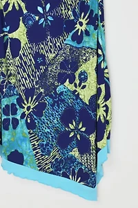 Vintage Y2k Aqua Patterned Midi Dress