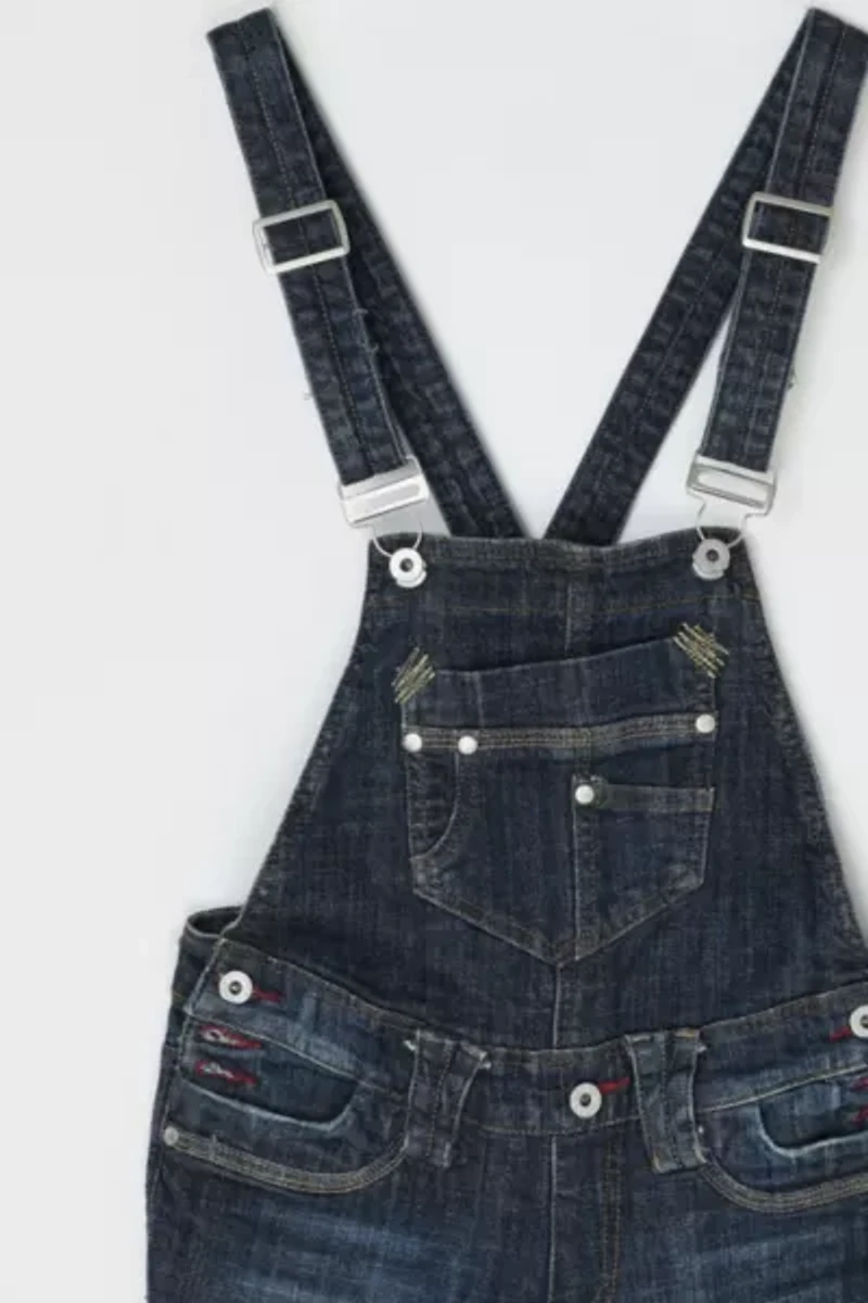 Vintage Y2k Contrast-Stitched Overalls