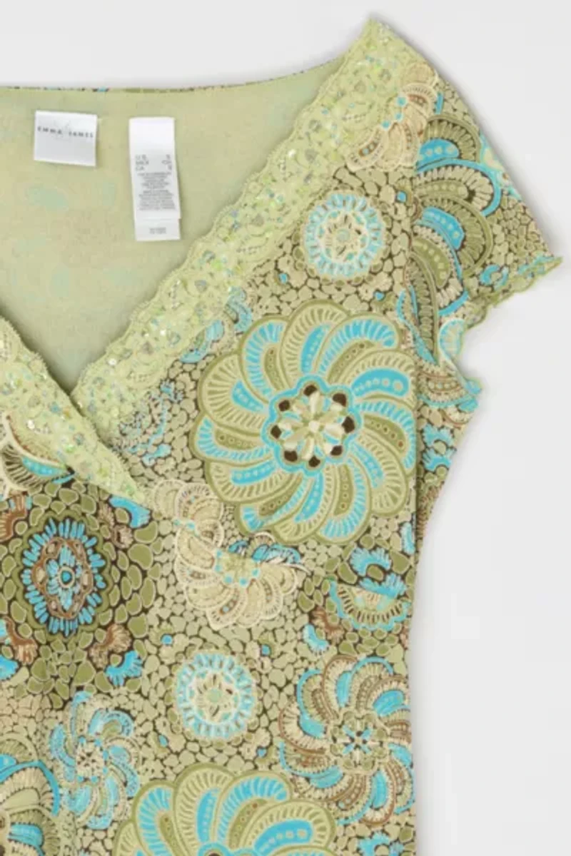 Vintage Y2k Lacy Printed Top