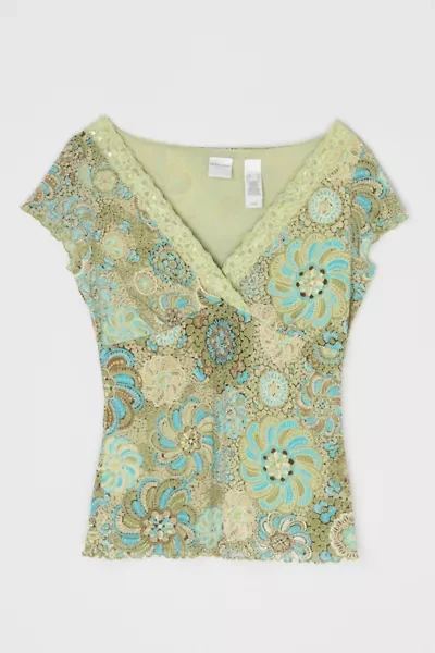Vintage Y2k Lacy Printed Top
