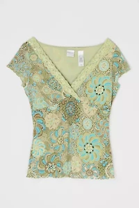 Vintage Y2k Lacy Printed Top