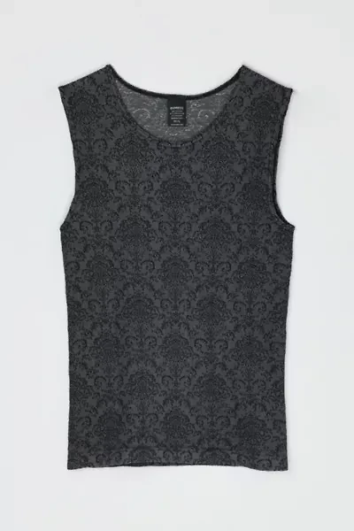 Vintage Y2k Dark Grey & Black Patterned Top