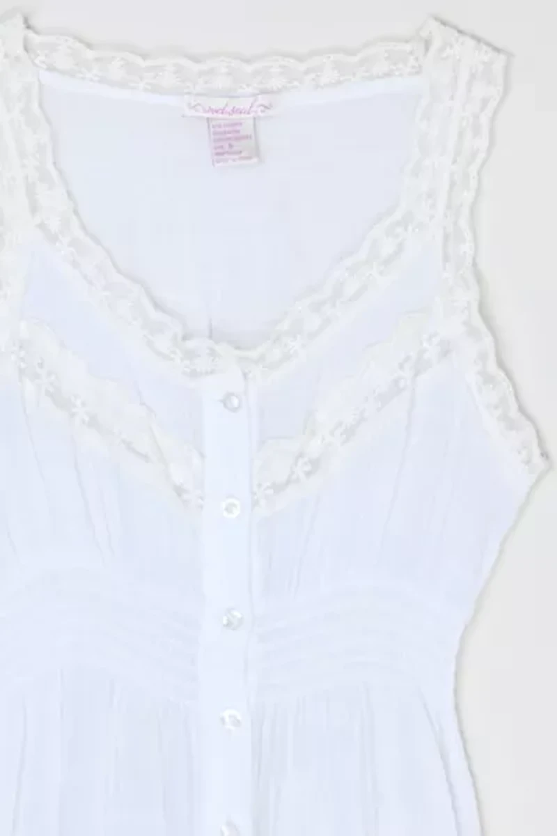 Vintage Y2k Lacy White Buttoned Mini Dress