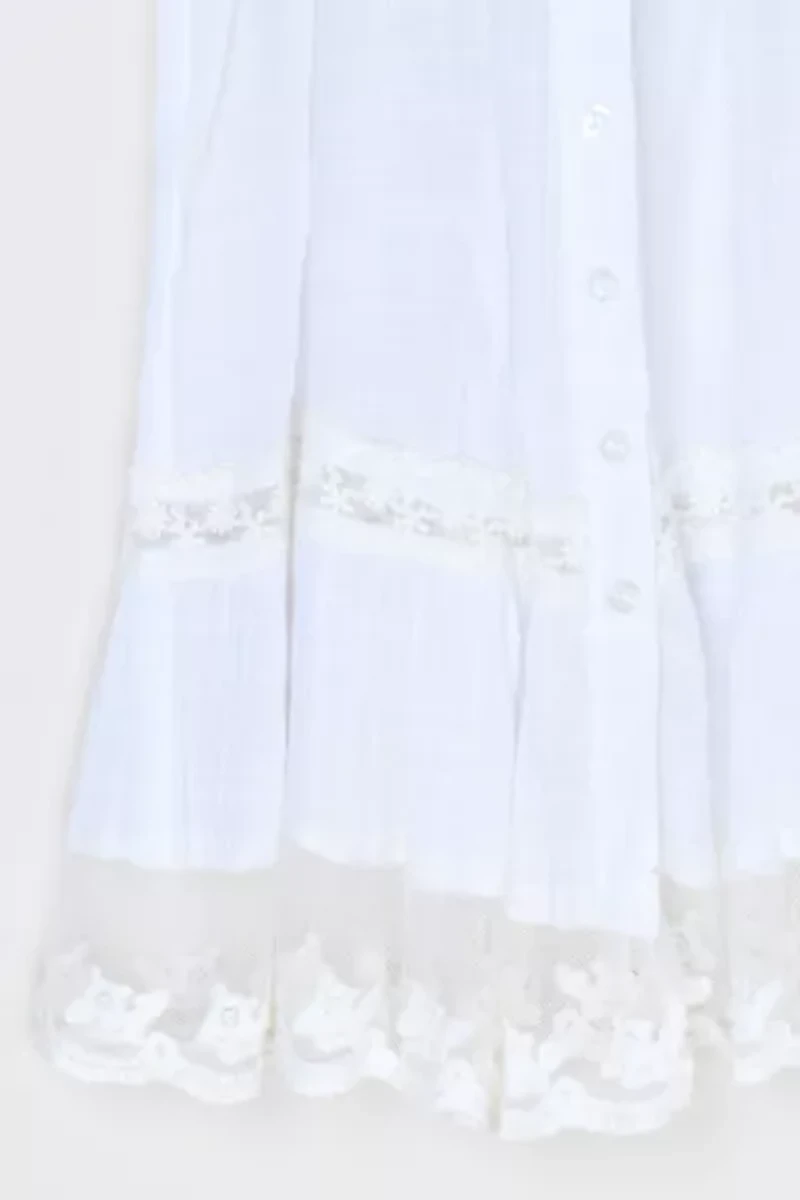 Vintage Y2k Lacy White Buttoned Mini Dress