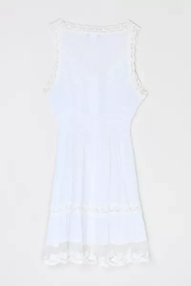 Vintage Y2k Lacy White Buttoned Mini Dress