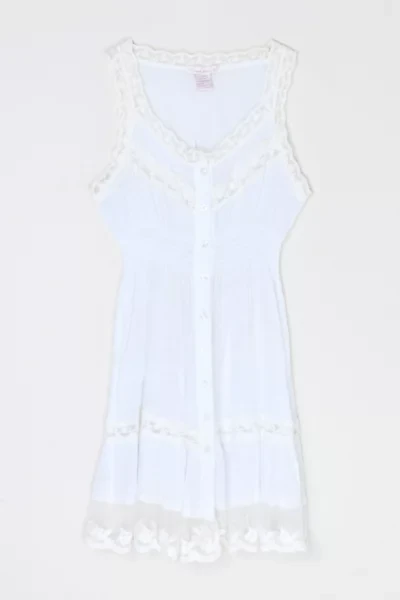 Vintage Y2k Lacy White Buttoned Mini Dress
