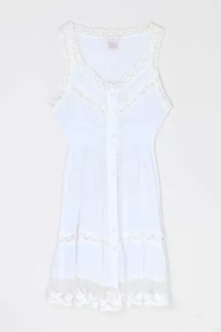 Vintage Y2k Lacy White Buttoned Mini Dress