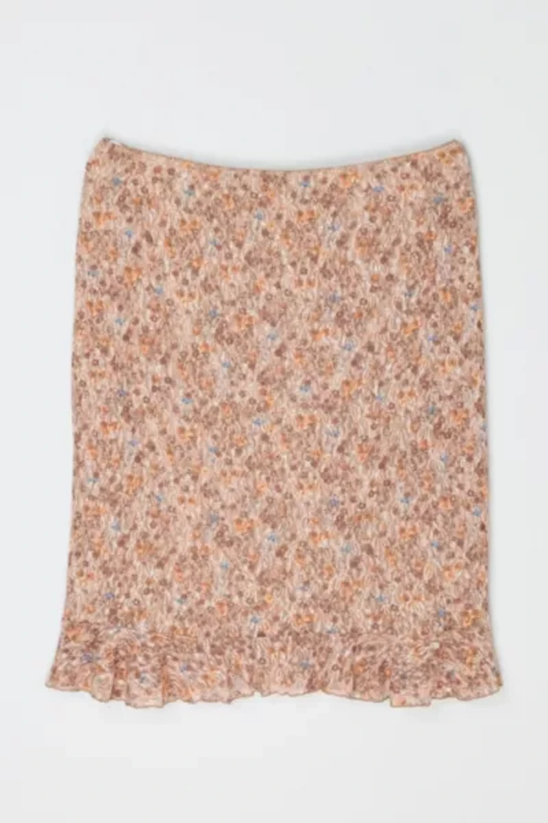 Vintage Y2k Lacy Printed Midi Skirt