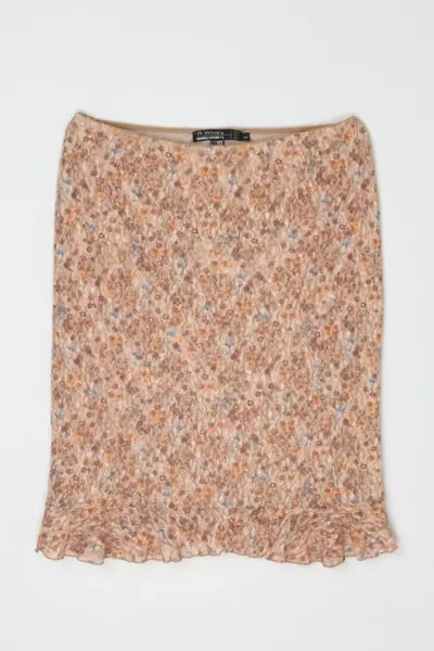 Vintage Y2k Lacy Printed Midi Skirt