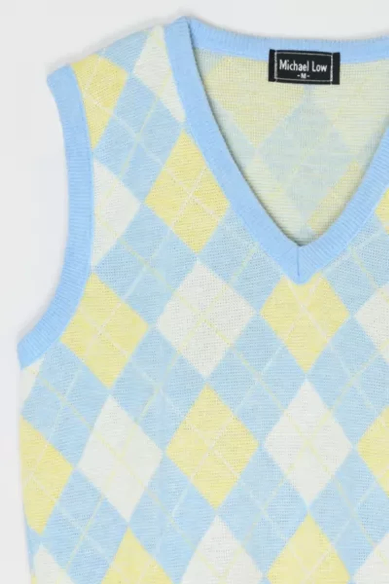 Vintage 60s Pastel Argyle Sweater Vest