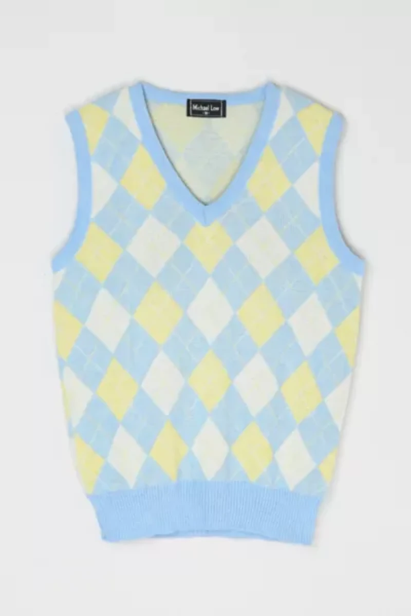 Vintage 60s Pastel Argyle Sweater Vest