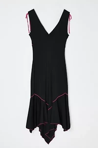 Vintage Y2k Pink & Black Embroidered Midi Dress