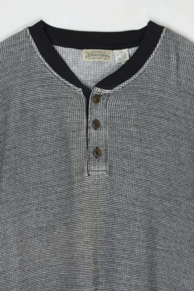 Vintage 90s Waffle Knit Camp Shirt