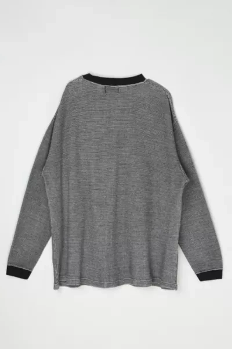 Vintage 90s Waffle Knit Camp Shirt