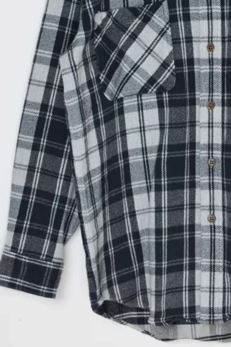 Vintage Y2k Black & Grey Heavy Flannel Shirt