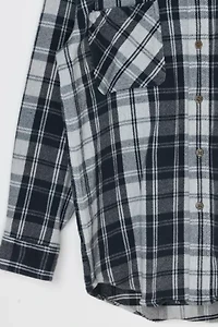 Vintage Y2k Black & Grey Heavy Flannel Shirt