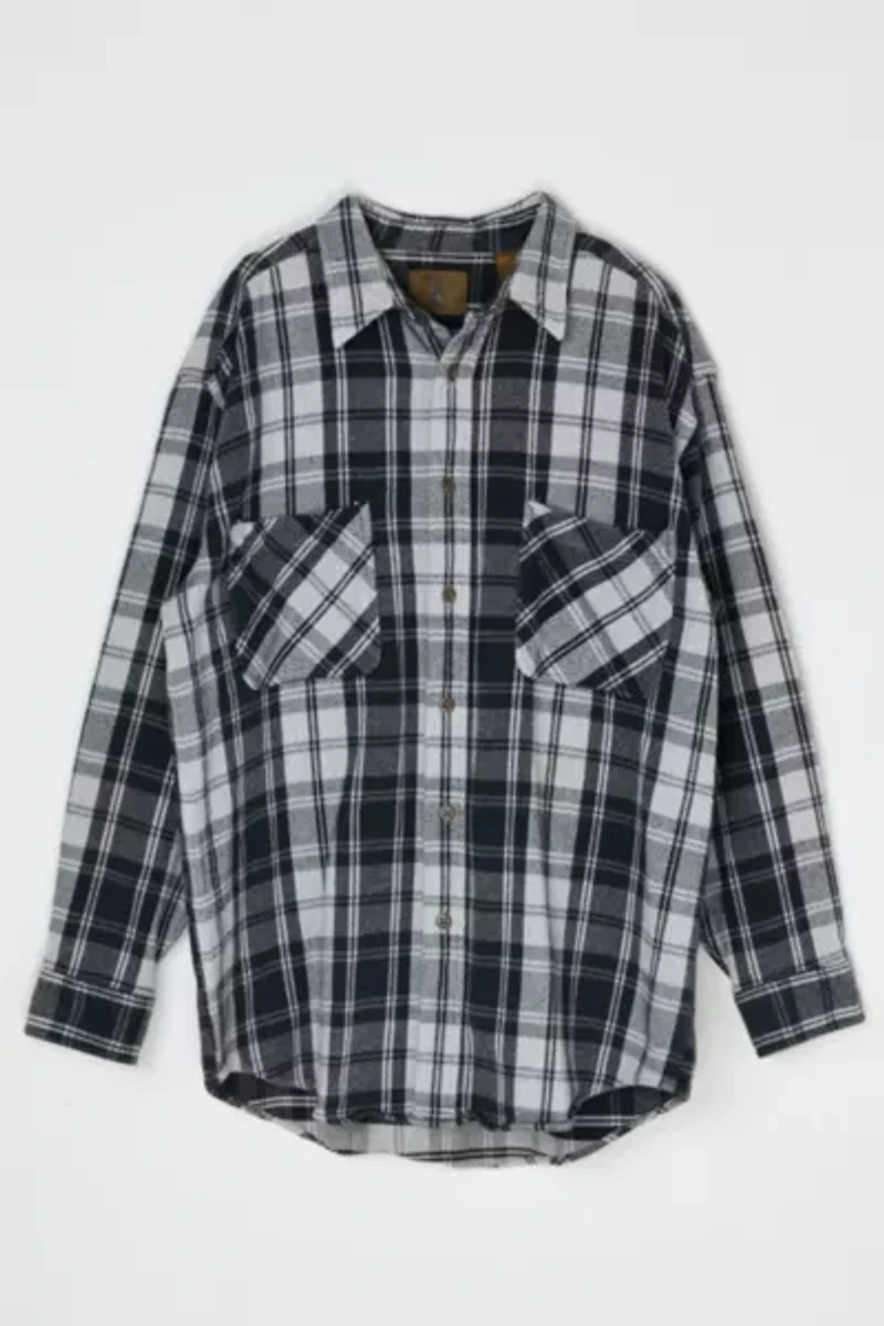 Vintage Y2k Black & Grey Heavy Flannel Shirt