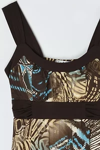 Vintage Y2k Printed Tied Mini Dress