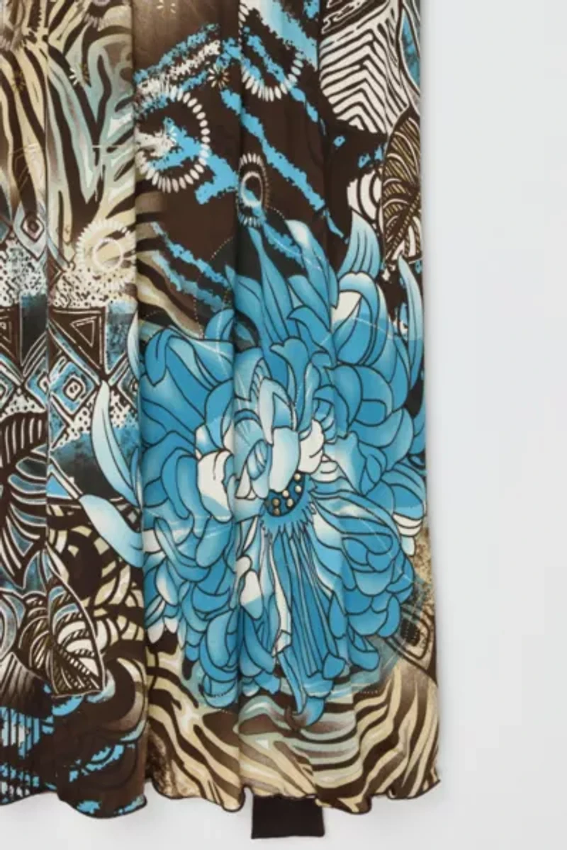 Vintage Y2k Printed Tied Mini Dress