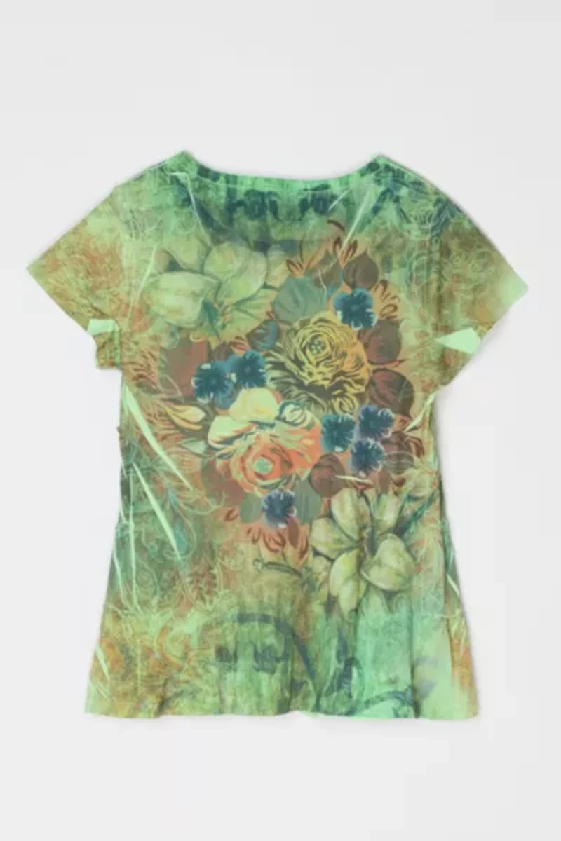 Vintage Y2k Printed Tiered Top