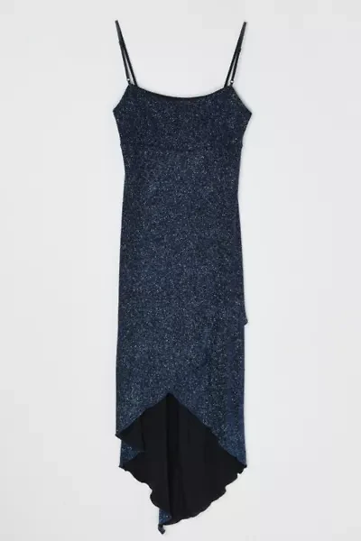 Vintage Y2k Dark Blue Glittered Midi Dress