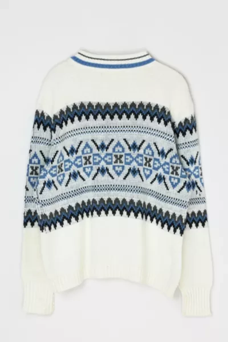 Vintage 90s Blue & White Fair Isle Sweater
