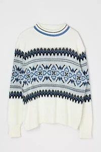 Vintage 90s Blue & White Fair Isle Sweater