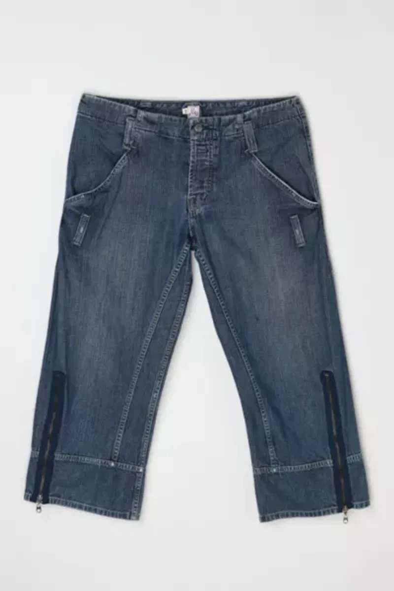 Vintage Y2k Wide Leg Cropped Jeans