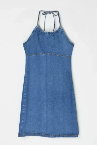 Vintage Y2k Denim Halter Mini Dress