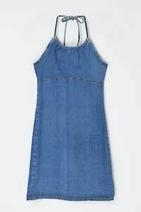 Vintage Y2k Denim Halter Mini Dress