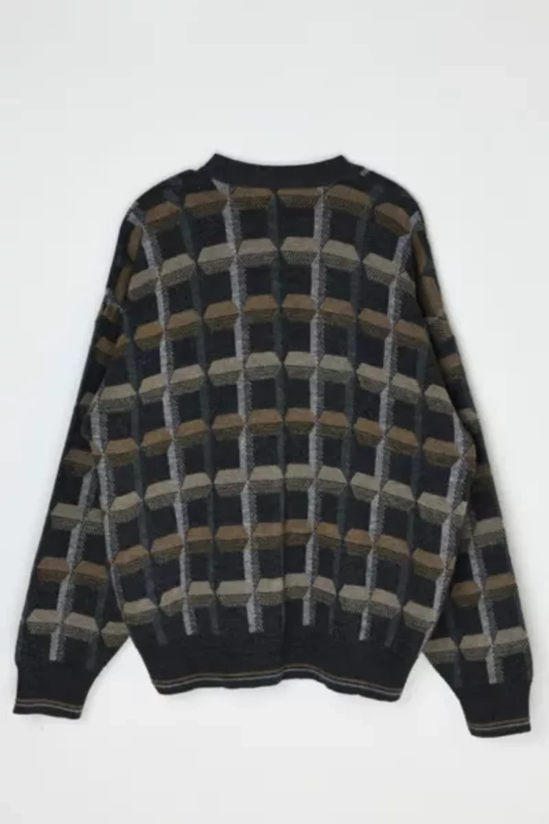 Vintage 90s Geometrical Knit Cardigan