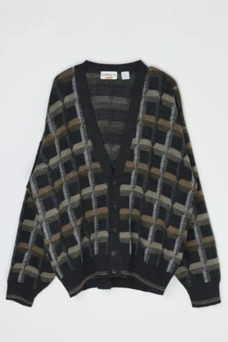 Vintage 90s Geometrical Knit Cardigan