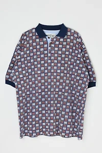 Vintage 90s Stripe Patterned Polo Shirt