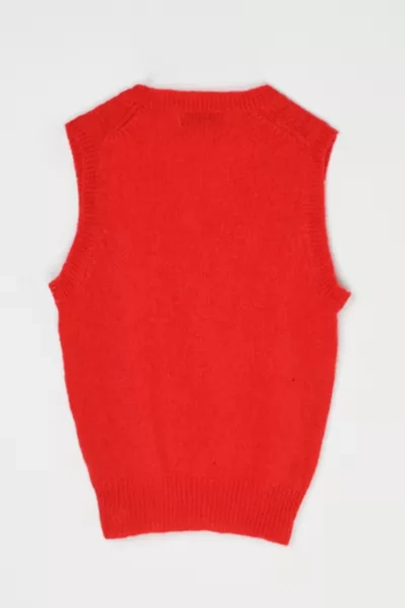 Vintage 90s L.L. Bean Red Shetland Wool Sweater Vest