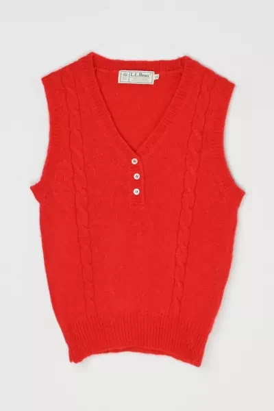Vintage 90s L.L. Bean Red Shetland Wool Sweater Vest