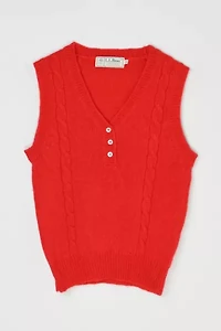Vintage 90s L.L. Bean Red Shetland Wool Sweater Vest
