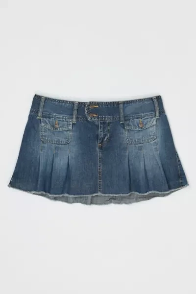 Vintage Y2k Pleated Denim Mini Skirt