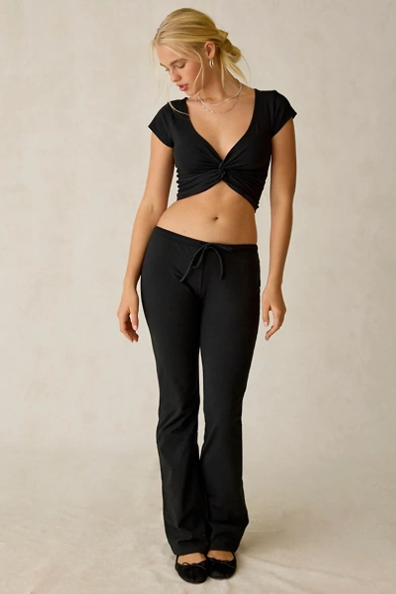 Out From Under Bec Twist-Front Cropped Tee