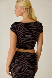 Out From Under Bec Twist-Front Cropped Tee