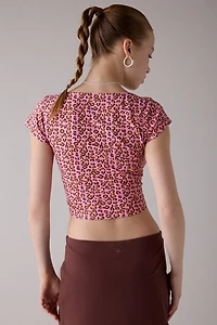 Out From Under Bec Twist-Front Cotton Cropped Tee