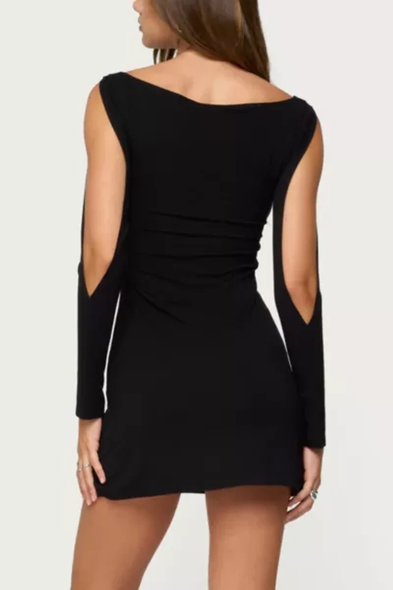 Edikted Billy Cutout Boat Neck Mini Dress