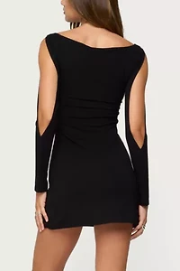 Edikted Billy Cutout Boat Neck Mini Dress