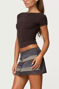 Edikted Kezi Mixed Pattern Tailored Mini Skirt