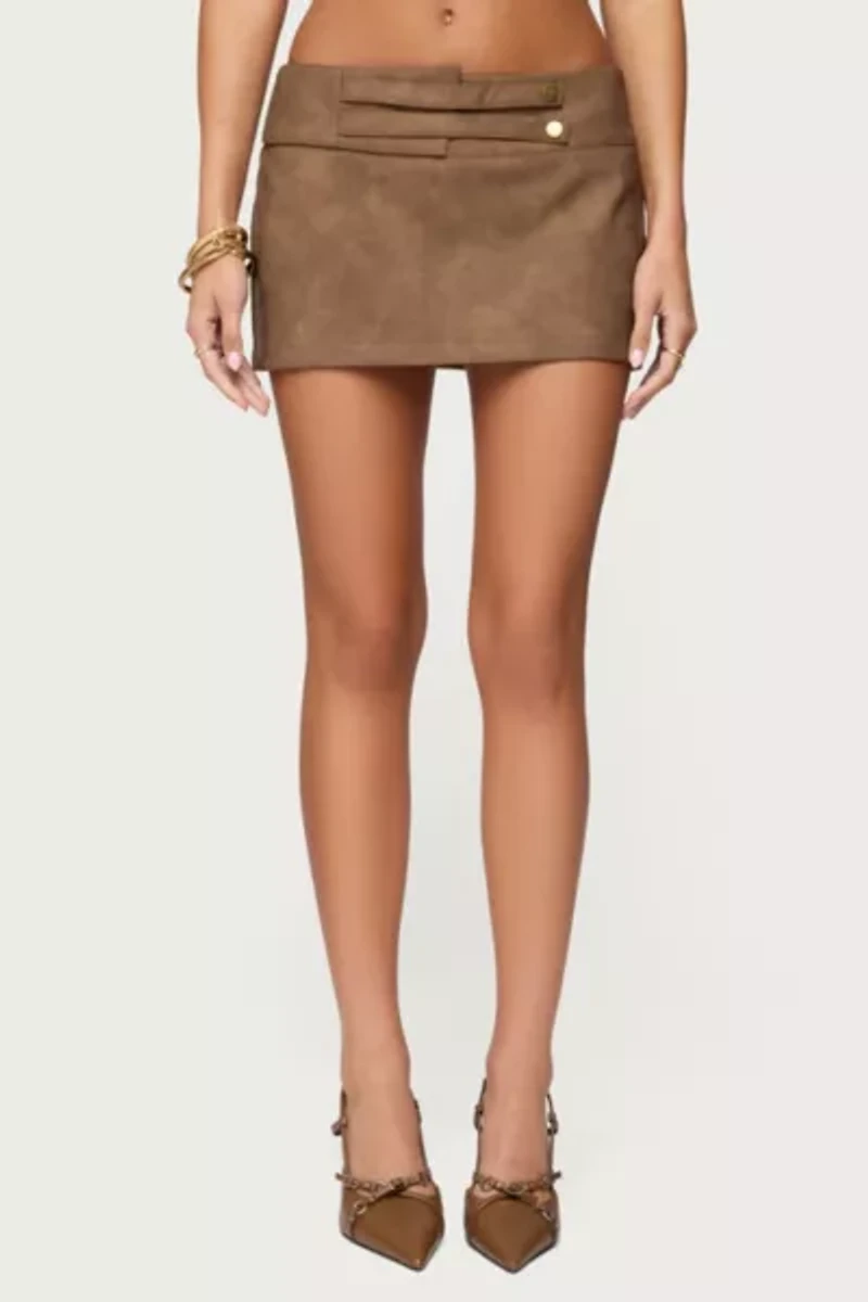 Edikted Karly Faux Leather Mini Skort