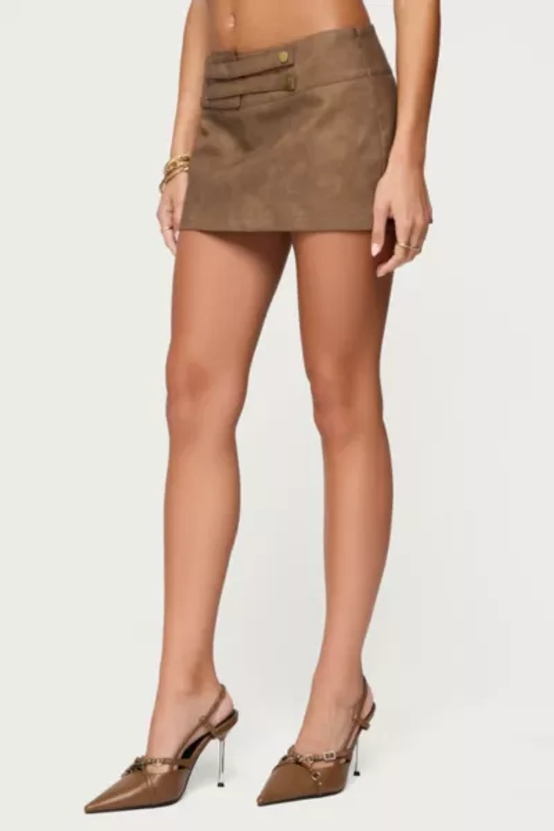 Edikted Karly Faux Leather Mini Skort