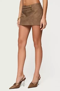 Edikted Karly Faux Leather Mini Skort