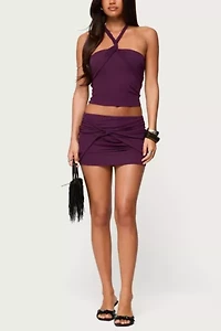 Edikted Maggi Knotted Mesh Mini Skirt