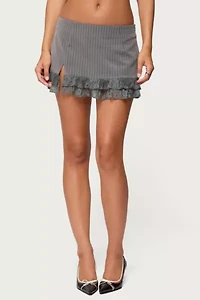 Edikted Mona Lacey Slit Pinstripe Mini Skort