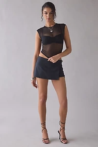 UO Rea Short Sleeve Sheer Mesh Baby Tee